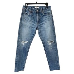 MOUSSY Odessa raw hem jeans size 28 Medium wash
